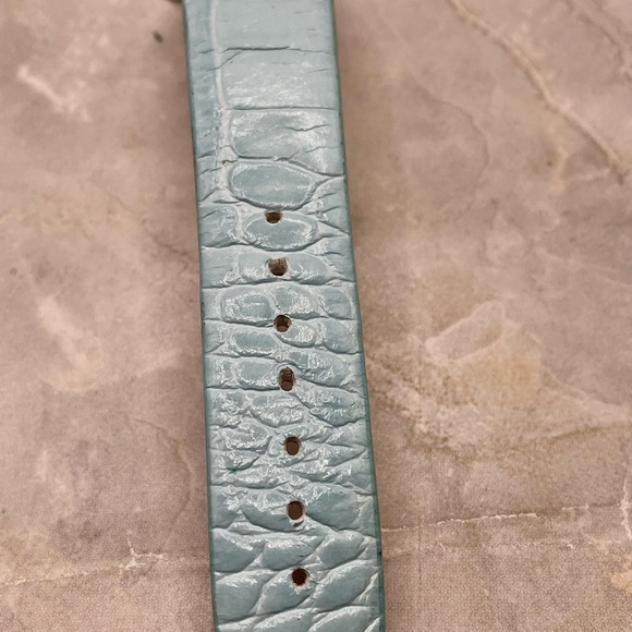 Gossip Silver Seahorse Ocean Theme Quartz Watch with Blue Leather Band. Crystals - Picture 7 of 8